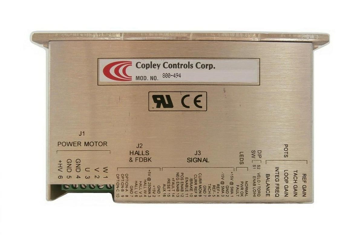 Used Copley Controls 800-494 3-Phase Servo Motor Controller Amplifier Working Surplus