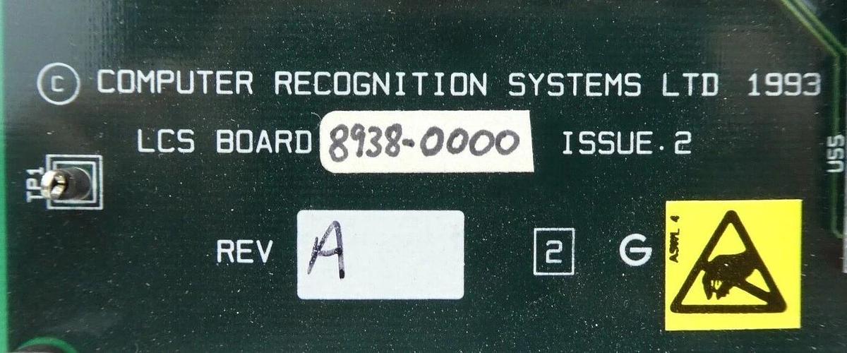 Used Computer Recognition Systems 8938-0000 LCS Board PCB Card Working Surplus