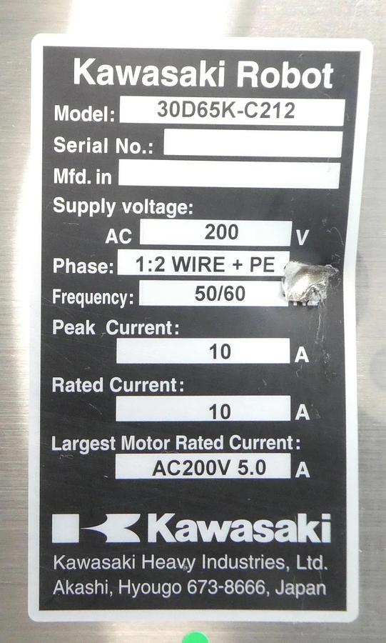 Used Kawasaki 30D65K-C212 Robot Controller Dented Untested Surplus