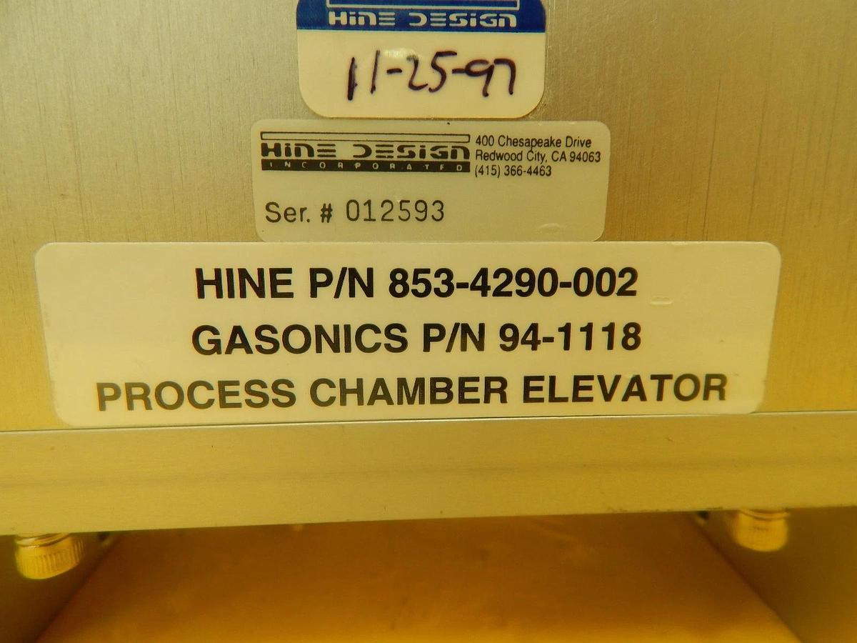 Used Hine 853-4290-002 Process Chamber Elevator GaSonics 94-1118 06763-805 Working