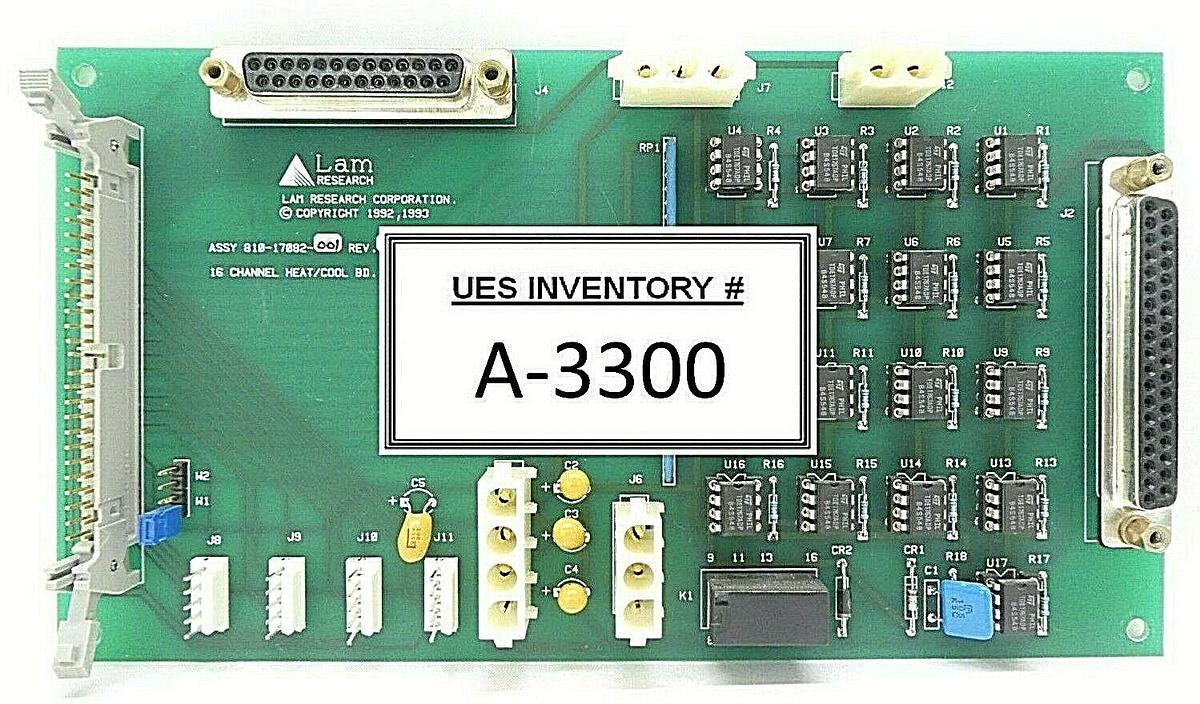 Used Lam Research 810-17082-001 16 Channel Heat/Cool Board PCB Rev. B Working Surplus