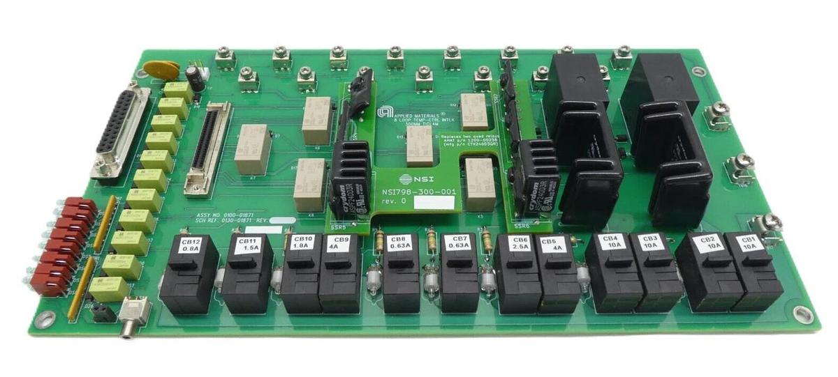 Used AMAT 0100-01871 8 Loop Temperature Control Interlock PCB 300mm Working Surplus