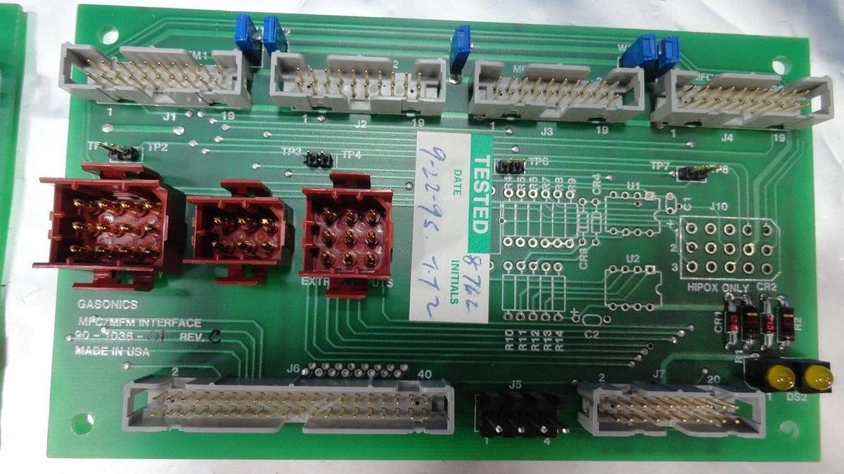 Used Gasonics 90-1036-01 MFC/MFM Interface PCB Revision C Lot of 2 Used Working