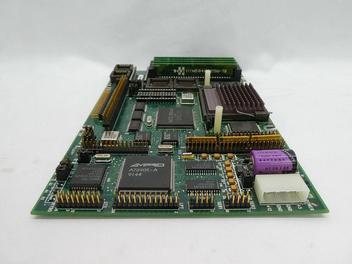 Used Ampro Computers A60677 Motherboard PCB A13077 RECIF IDLW8 200mm Working Surplus