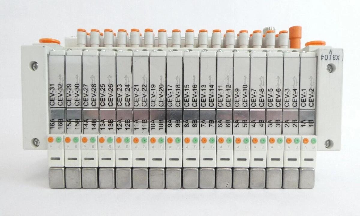Used SMC VV5Q11-16-X3104V 16-Port Manifold EX420-SDN1 AMAT Working Surplus