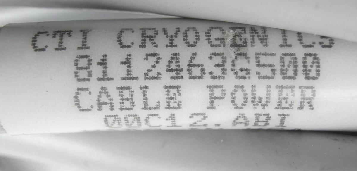 Used CTI-Cryogenics 8112463G500 On-Board Cryopump Power Cable 50 Foot Working