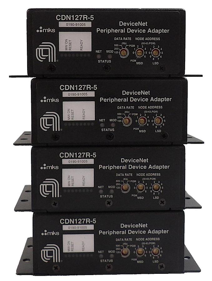 Used MKS Instruments CDN127R-5 DeviceNet Peripheral Adaptor Lot of 4 Working