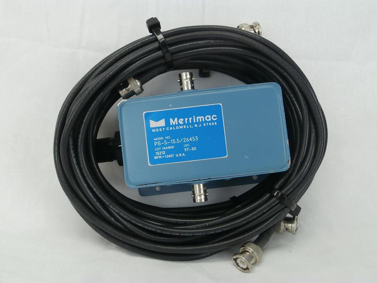 Used Merrimac PS-5-13.5/26453 RF Coaxial Phase Shifter with Cables 0260-1752-20 Used