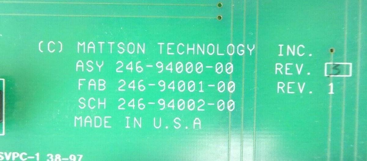 Used Mattson Technology 246-94000-00 Analog Interface PCB 246-94001-00 Working Spare