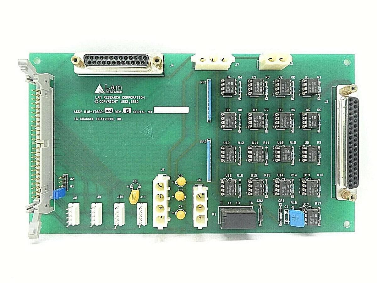 Used Lam Research 810-17082-001 16 Channel Heat/Cool Board PCB Rev. B Working Surplus