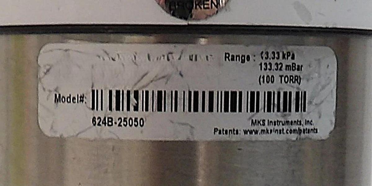 Used MKS Instruments 624B-25050 Baratron Transducer Type 624 Working