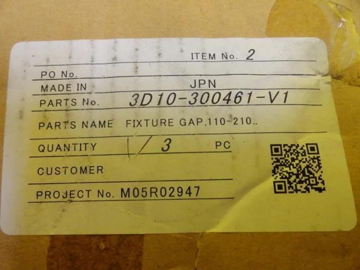 TEL Tokyo Electron 3D10-300461-V1 Fixture Gap 110-210 New Surplus