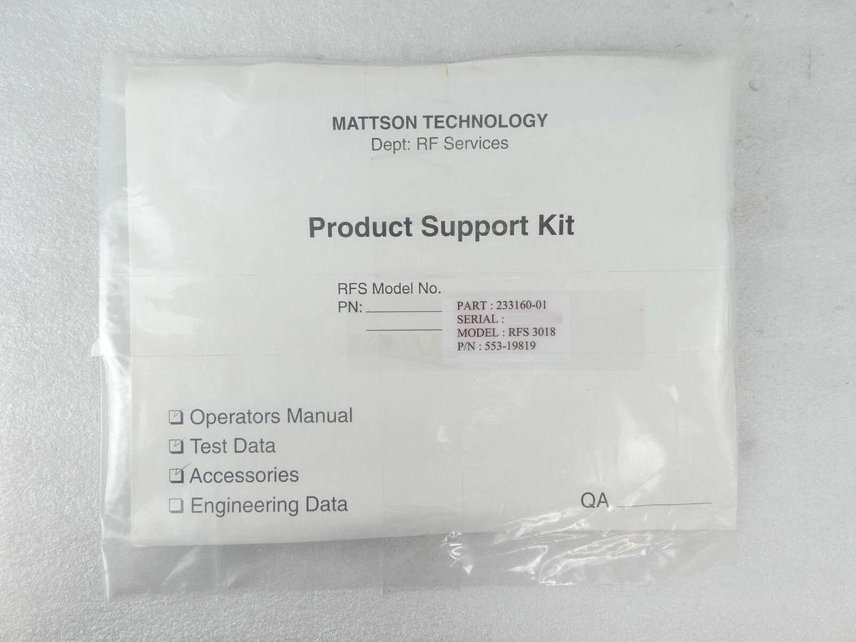 Used RF Services 233160-01 RF Match RFS 3018 Mattson Technology 553-19819-00 New