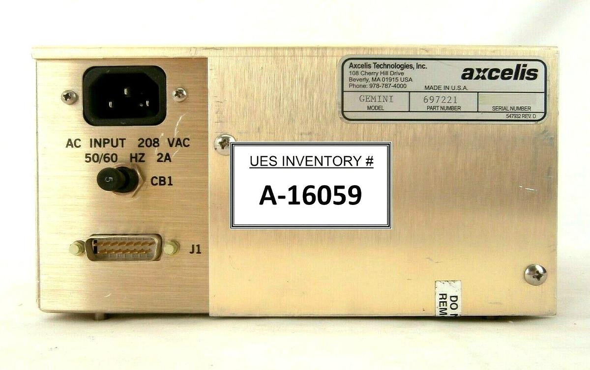 Used Axcelis Technologies 697221 Power Supply GEMINI Working Spare