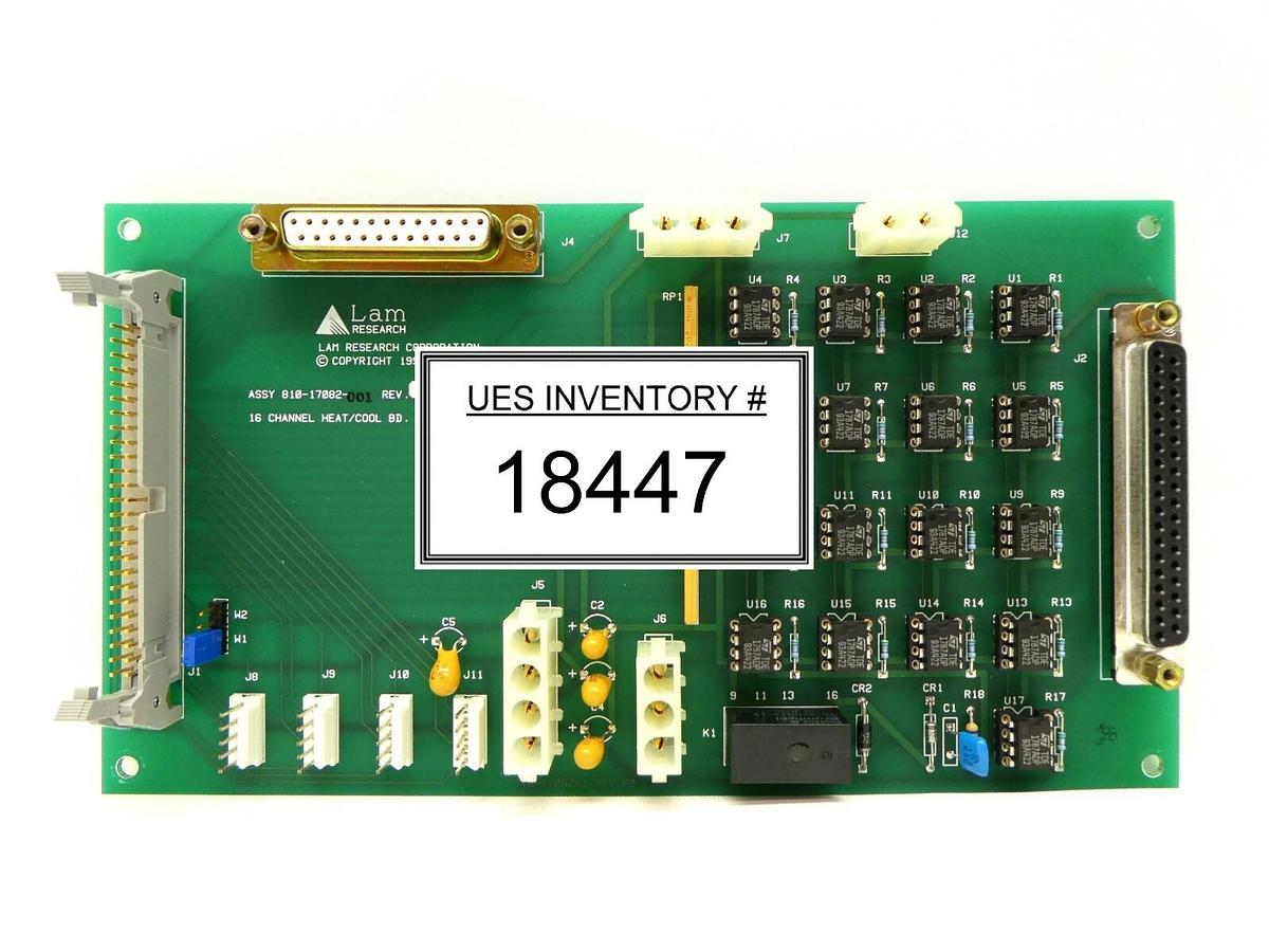 Used Lam Research 810-17082-001 16 Channel Heat/Cool Board PCB FPD Continuum Spare