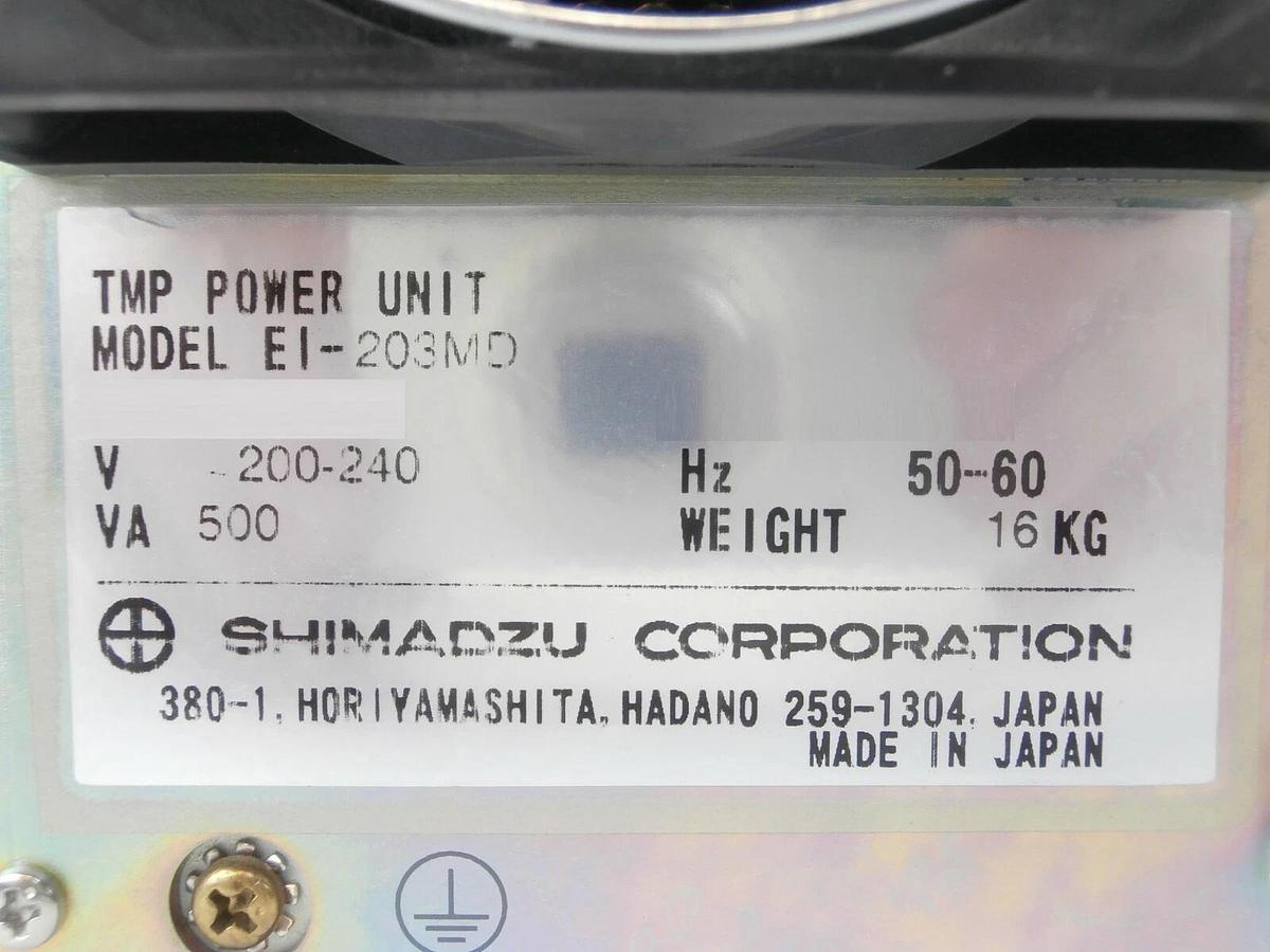 Used TMP Shimadzu EI-203MD Turbomolecular Pump Controller Turbo Tested Working