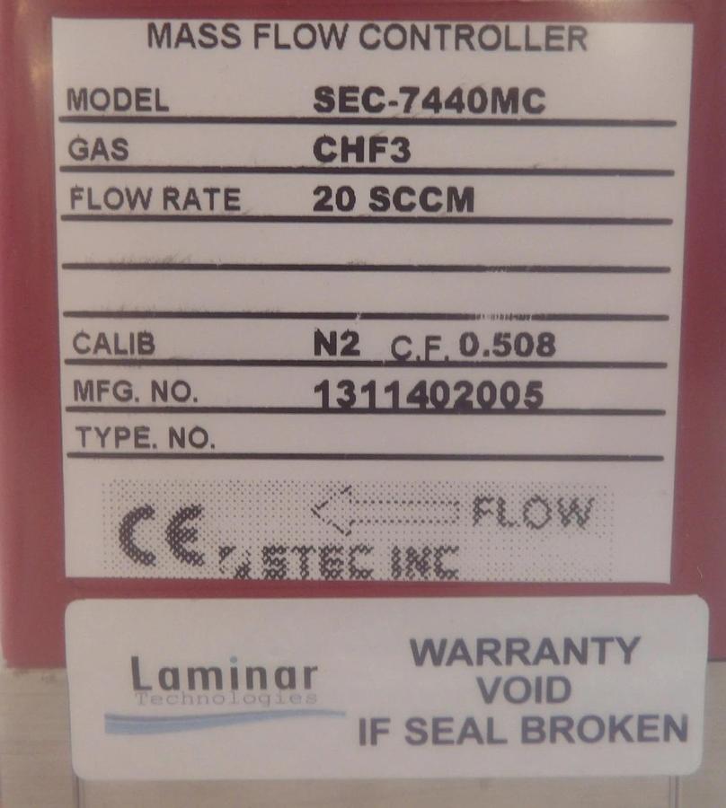 Refurbished Horiba STEC SEC-7440MC Mass Flow Controller MFC 20 SCCM CHF3 OEM Refurbished