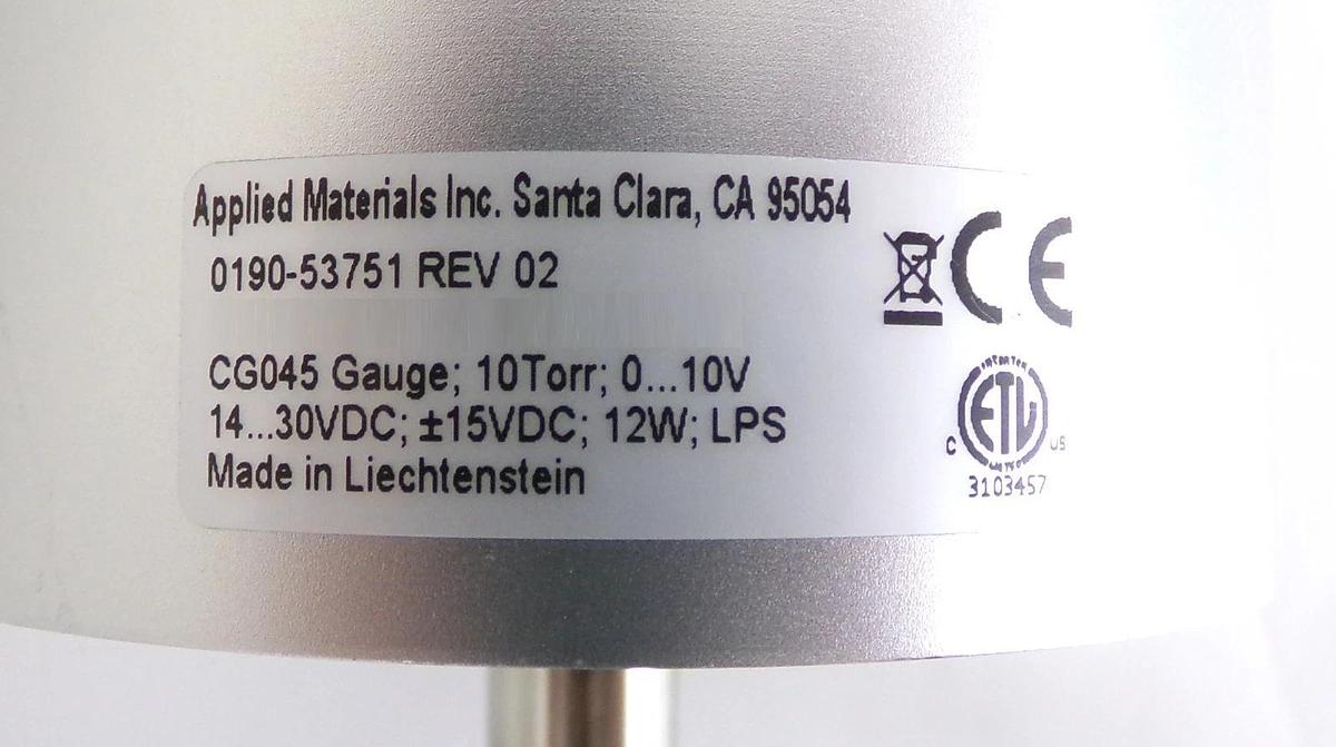 Used Inficon CG045 Capacitance Gauge Baratron AMAT 0190-53751 Working Surplus