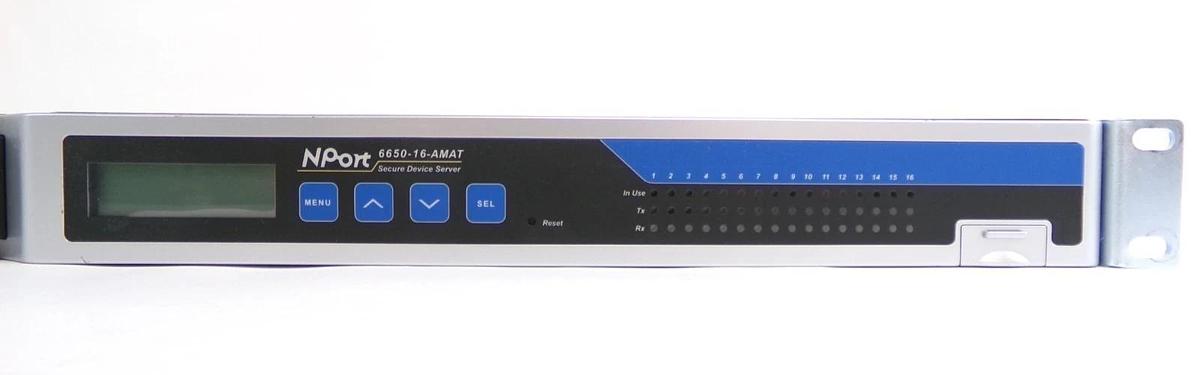 Used Moxa NPort 6650-16 Port Terminal Server AMAT 0190-38063 Working Surplus