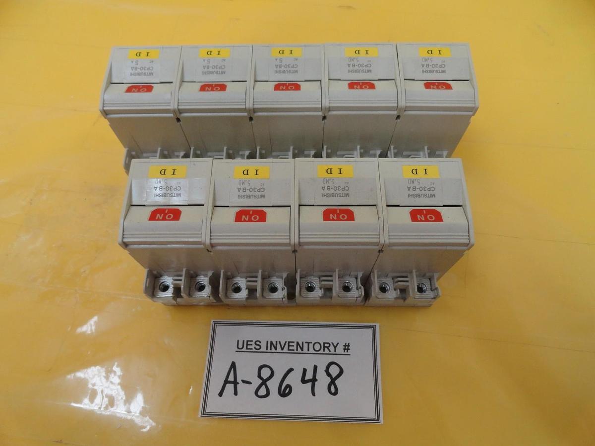Used Mitsubishi CP30-BA Circuit Protector 2-Pole 5A Reseller Lot of 9 Used Working