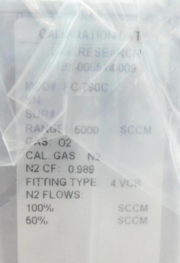 Aera FC-790C Mass Flow Controller MFC 5 SLM O2 Lam 797-008514-009 New Surplus