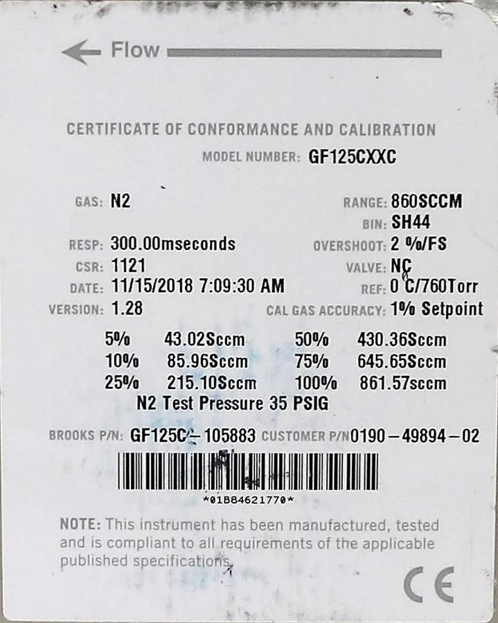 Used Brooks Instrument GF125C-125883 Mass Flow Controller MFC Reseller Lot of 11