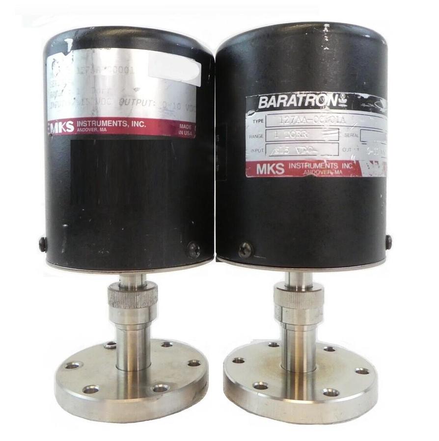 Used MKS Instruments 127AA-00001A Baratron Pressure Transducer Lot of 2 Working