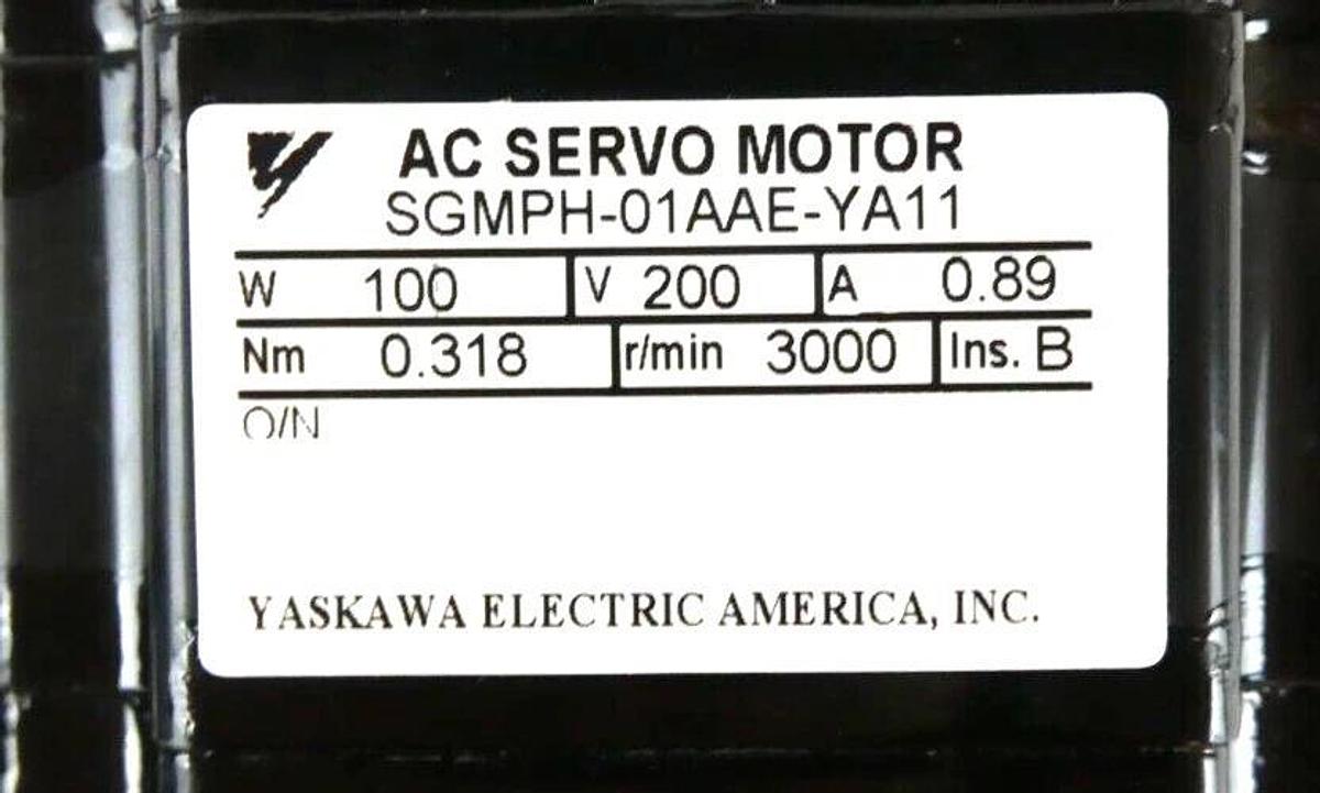Used Yaskawa Electric SGMPH-01AAE-YA11 AC Servo Motor Assembly Lot of 3 Working