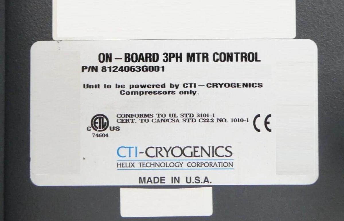 Used CTI-Cryogenics 8124063G001 3-Phase Motor Controller Unit On-Board Untested As-Is