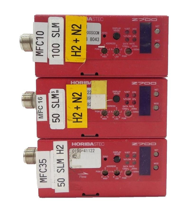 Used Horiba STEC Z700 Mass Flow Controller MFC SEC-Z734AGX SEC-Z744AGX Lot of 3 Spare