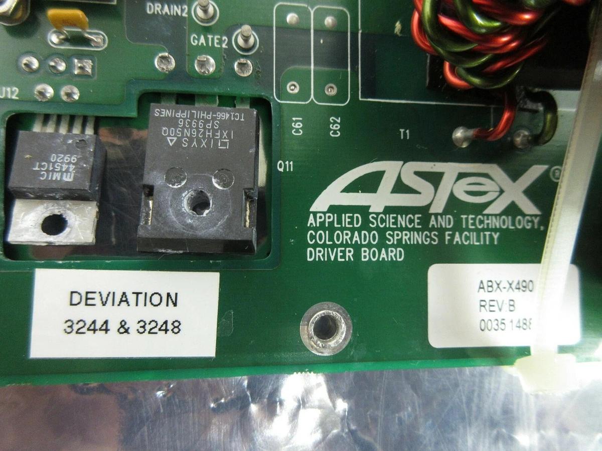 Used ASTeX Applied Science & Technology ABX-X490 Driver Board PCB ETO Rack Working