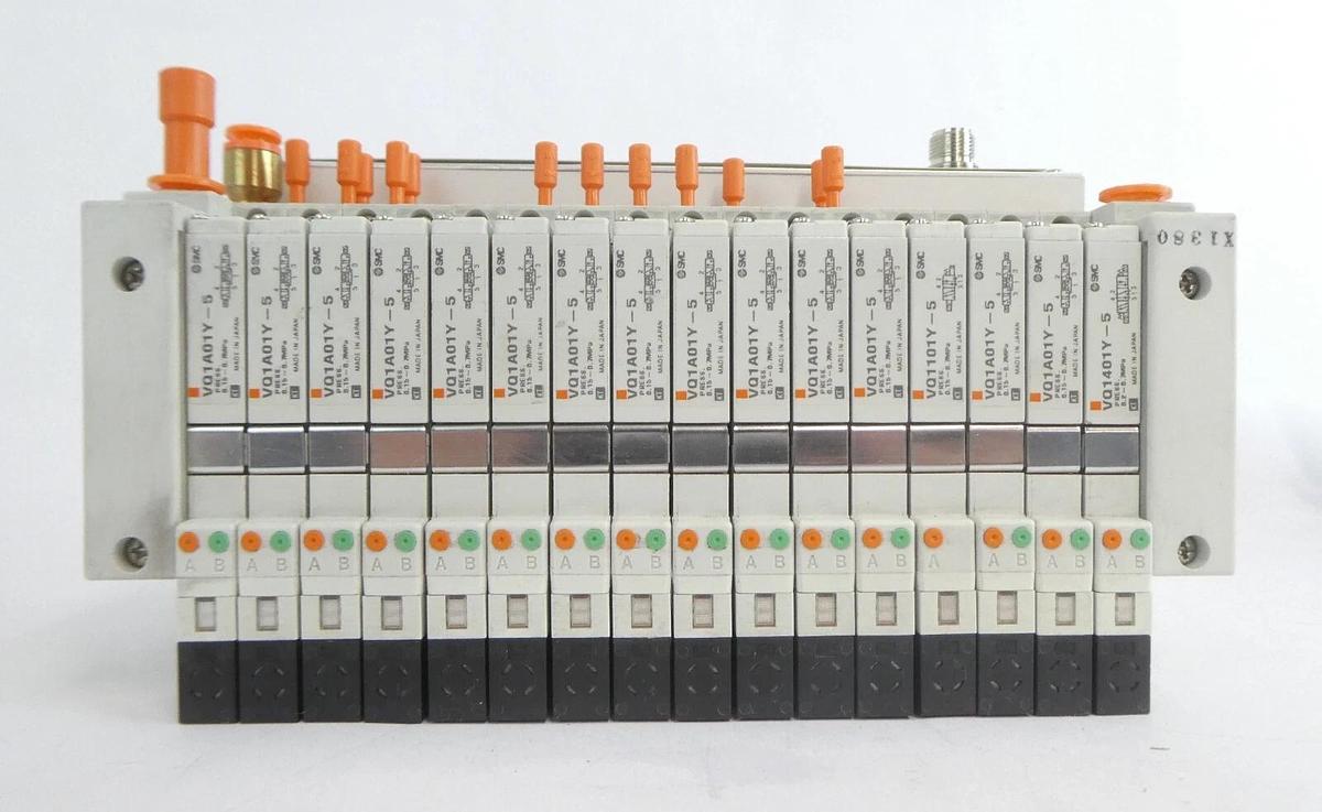 Used SMC VV5Q11 16-Port Pneumatic Manifold Reseller Lot of 4 Working Surplus