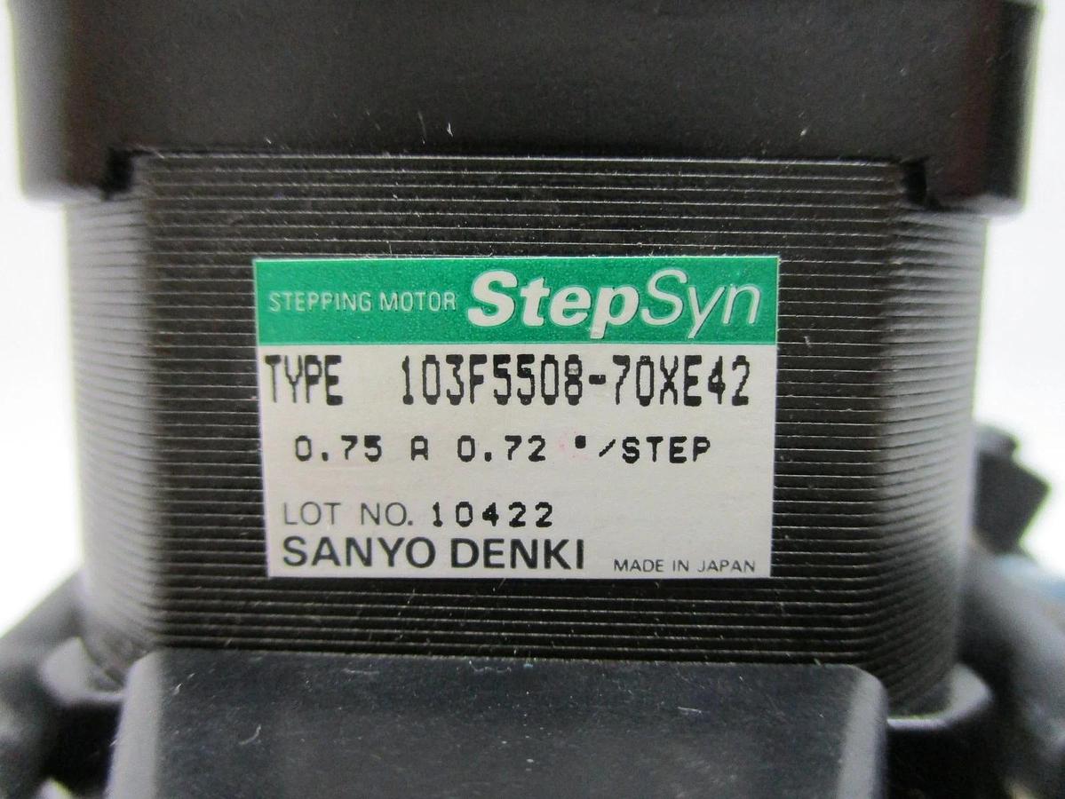 Used Sanyo Denki 103F5508-70XE42 Stepping Motor StepSyn TEL Lithius Working Surplus