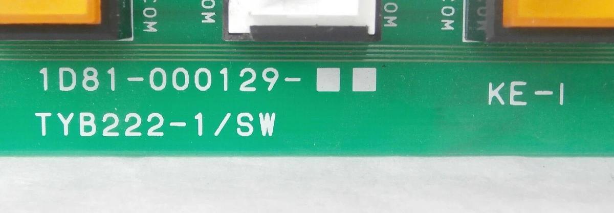 Used TEL Tokyo Electron 1D81-000129 Interface Panel PCB TYB222-1/SW Unity II As-Is