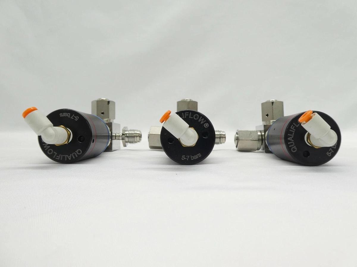 Used Qualiflow 2x10-9atm.cm3/Sec 3-Way Pneumatic Valve Lot of 3 Working Surplus