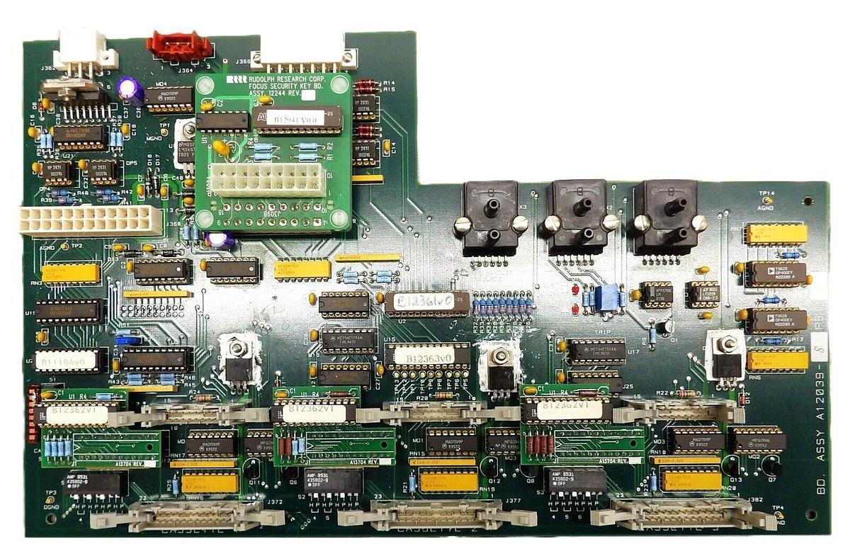 Used Rudolph A12039-8 Wafer Handler Distribution PCB Focus Security 12244 Working