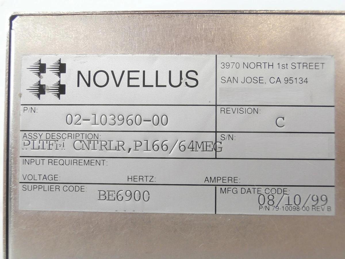 Used Novellus Systems 02-103960-00 Platform Controller P166/64MEG 03-053424-00 Spare