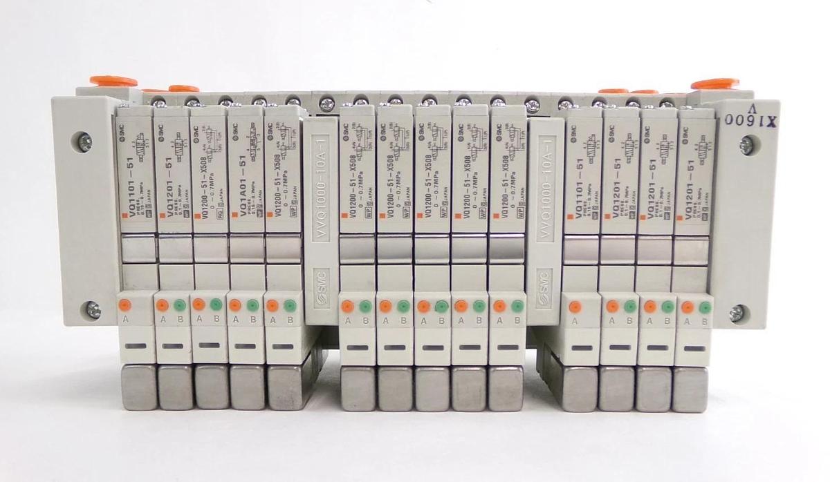 Used SMC VV5Q11-16-X1600V 16-Port Manifold EX420-SDN2 AMAT Lot of 2 Working