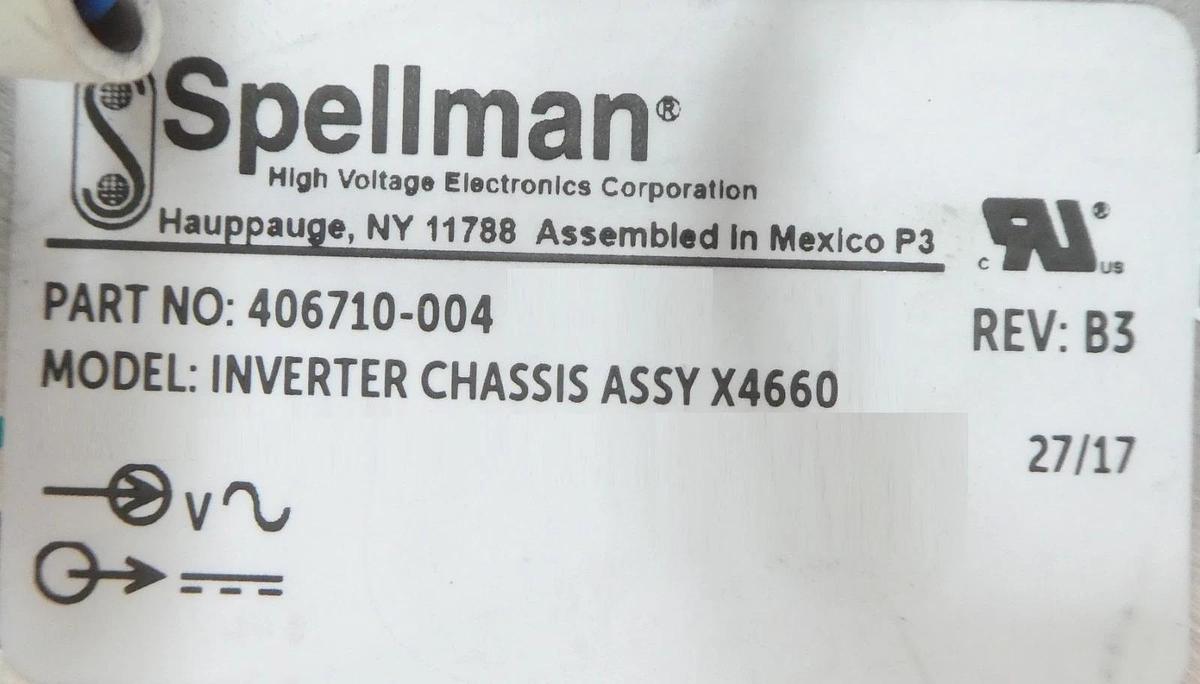 Used Spellman 406710-004 Inverter Chassis Assembly X4660 Spare Surplus