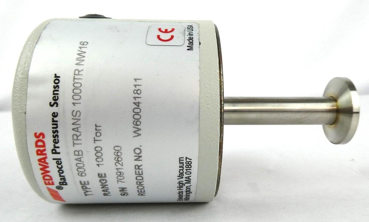 Used Edwards W60041811 Barocel Pressure Sensor 1000 Torr NW16 Lot of 2 Working