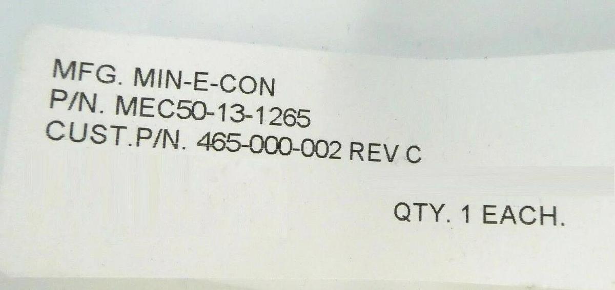 MIN-E-CON MEC50-13-1265 Probe Tip Head Cable Veeco Instruments 465-000-002 New