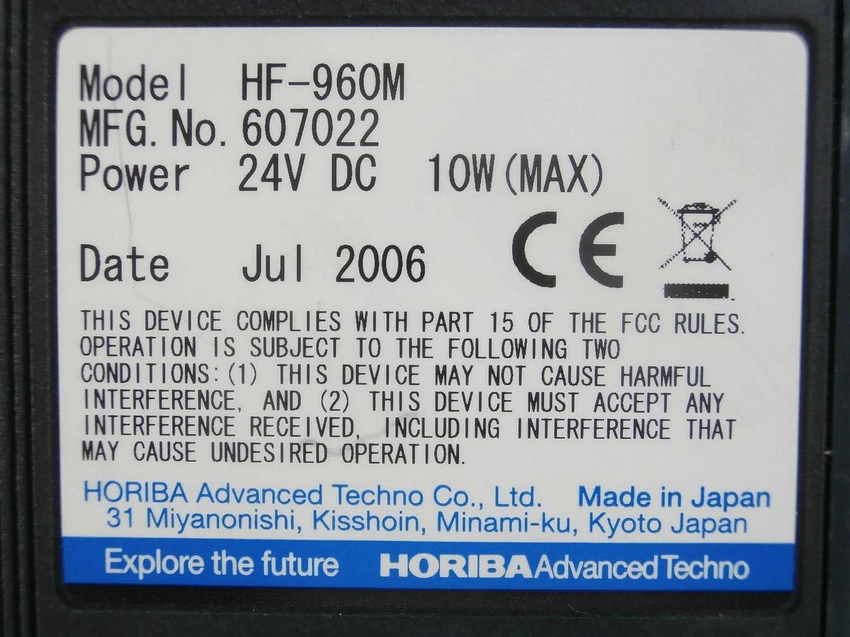 Used Horiba Advanced Techno HF-960M Concentration Monitor HF/HCl/NH3 Meter Working
