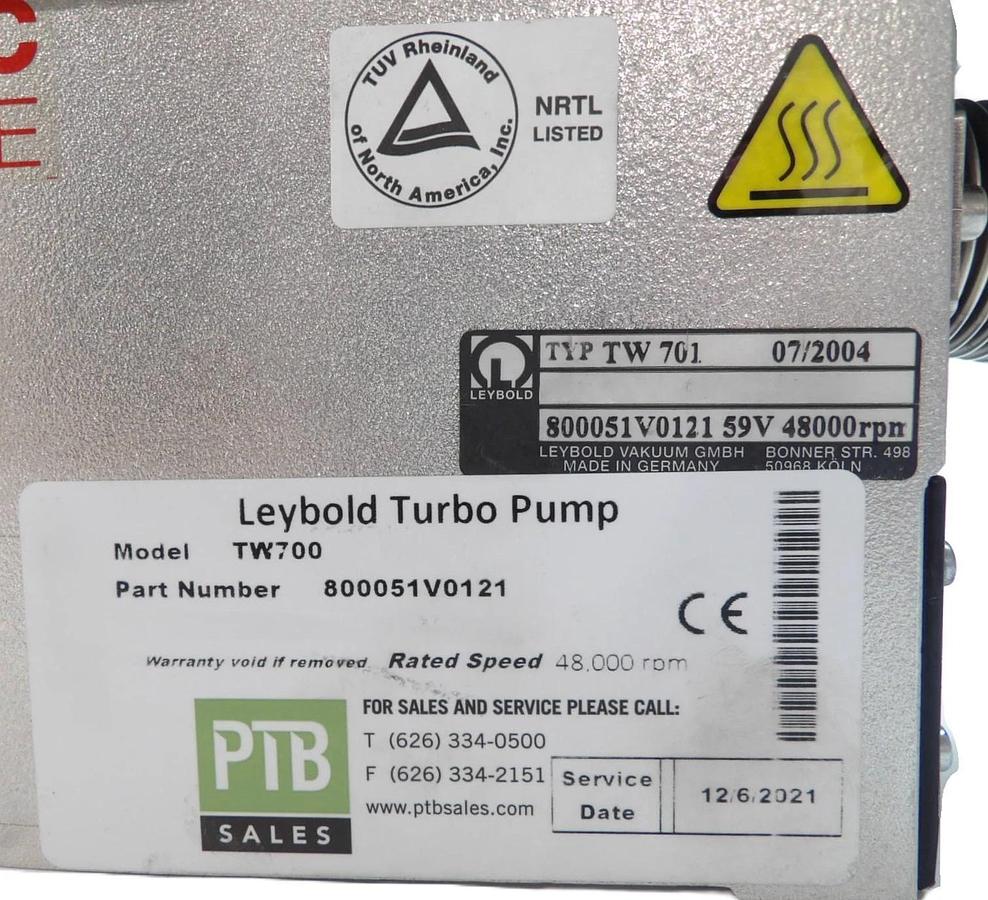 Used TURBOVAC TW 700 Leybold 800051V0121 Turbomolecular Pump Turbo Working