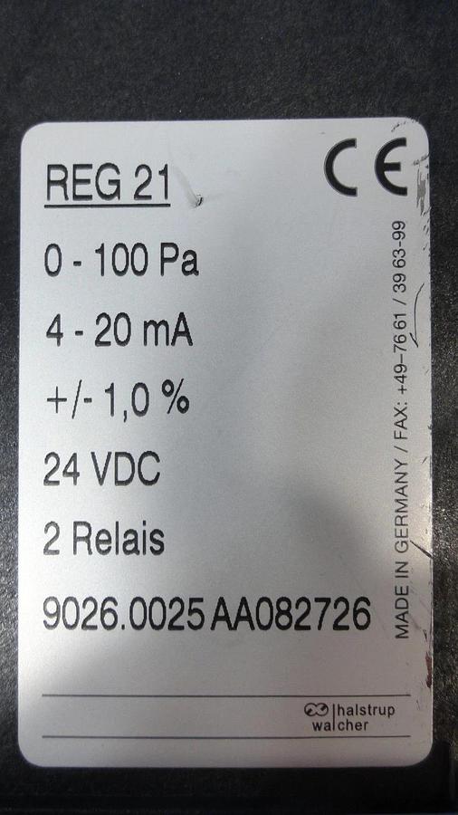 Used Halstrup Walcher REG 21 Differential Pressure Transmitter Used Working