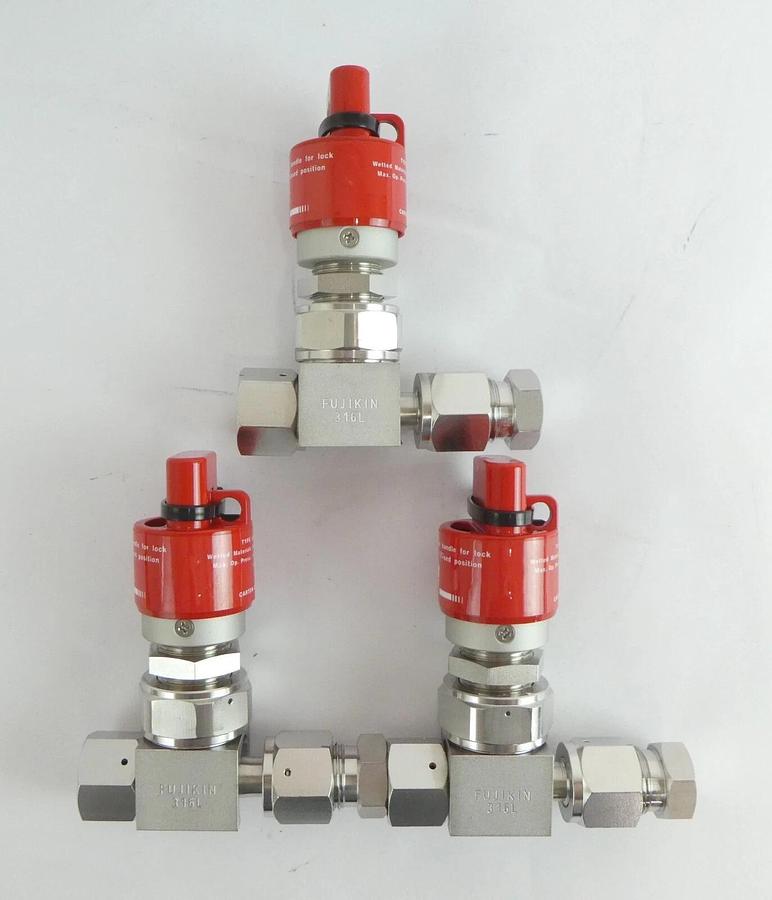Used Fujikin 316L Manual Diaphragm Valve Reseller Lot of 9 Working Surplus