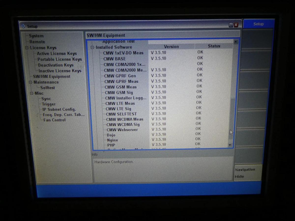 Used Rohde & Schwarz 1201.0002K50 Wideband Radio Comm Tester CMW 500 V 3.5.10
