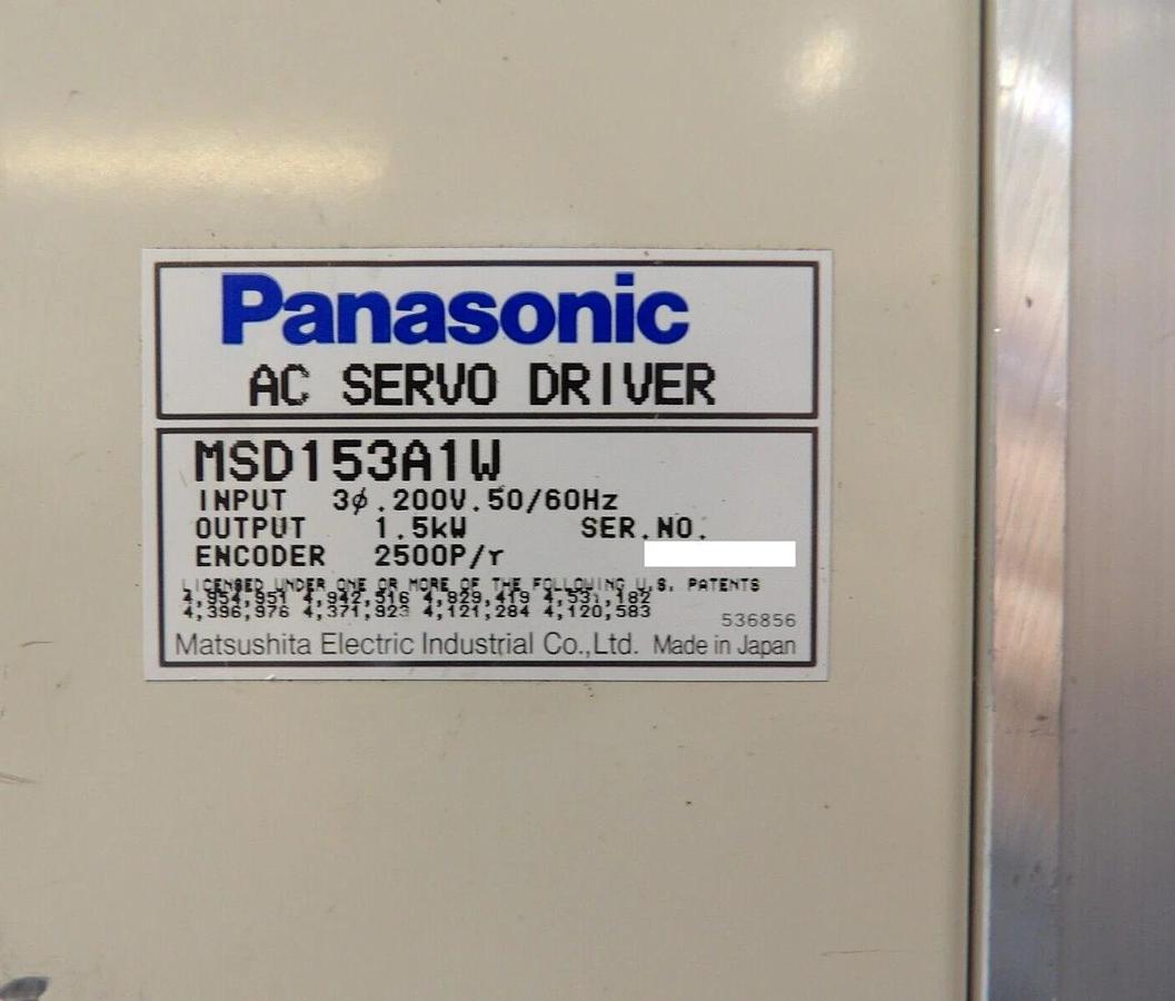 Used Panasonic MSD153A1W AC Servo Driver Assembly Module Working