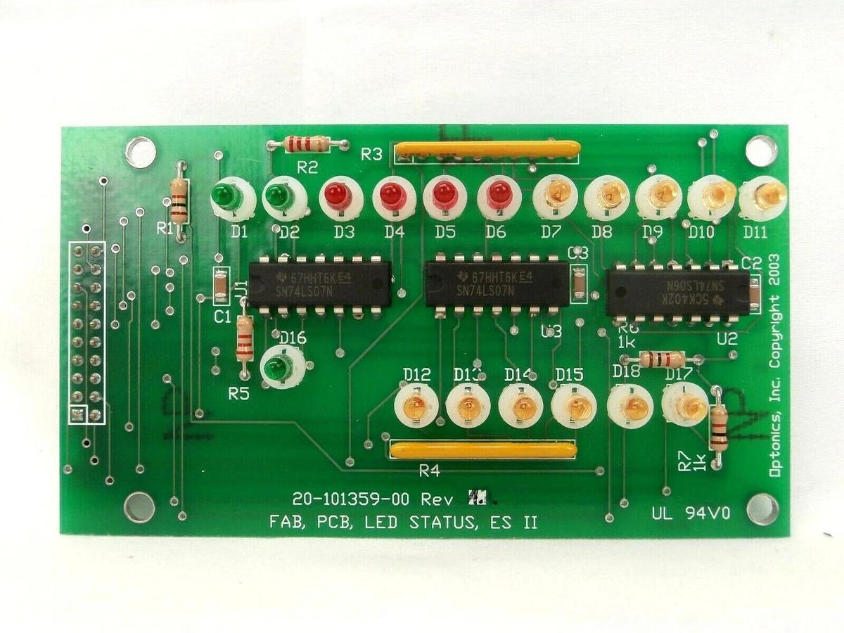 Used Optonics 20-101359-00 LED Status Board PCB ES-II Credence Systems Working Spare
