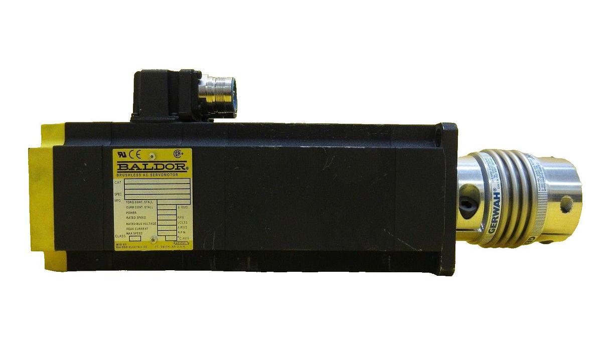 Used Baldor BSM80A-375BA Brushless AC Servo Motor with Gearhead AKN 60 Working