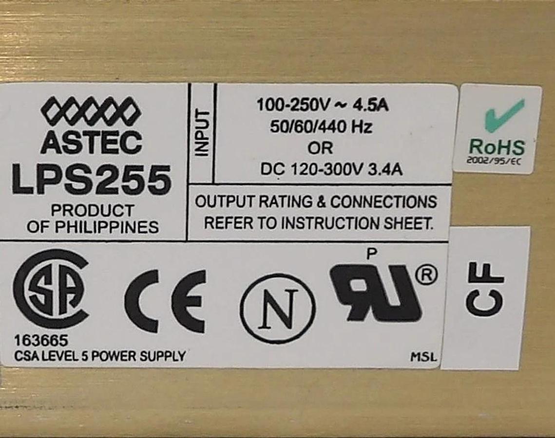 Used Astec LPS255-(CF) CSA Level 5 Power Supply Assembly LPS255 Lot of 2 Working